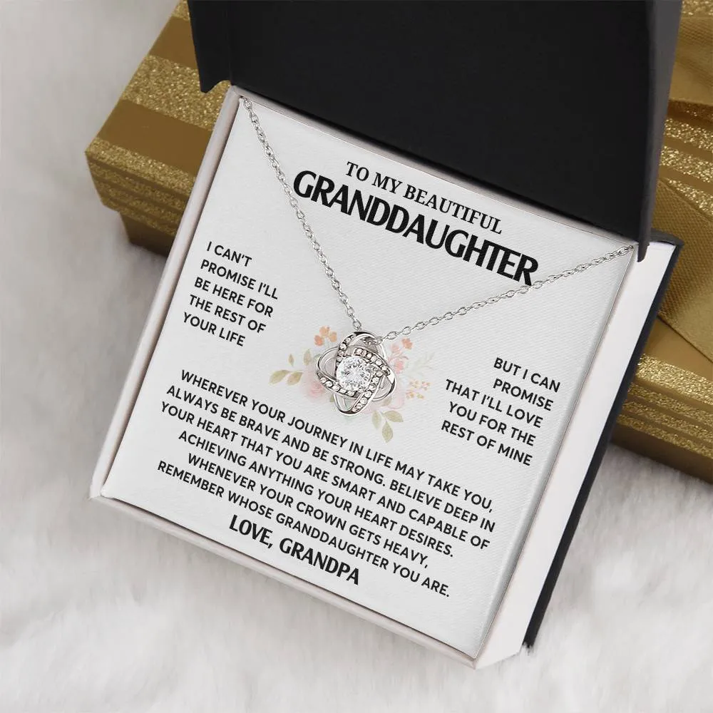 Gift From Grandpa, To My Granddaughter Necklace, Granddaughter Jewelry Gift, Granddaughter Necklace,  Gift For Her,  Love Knot