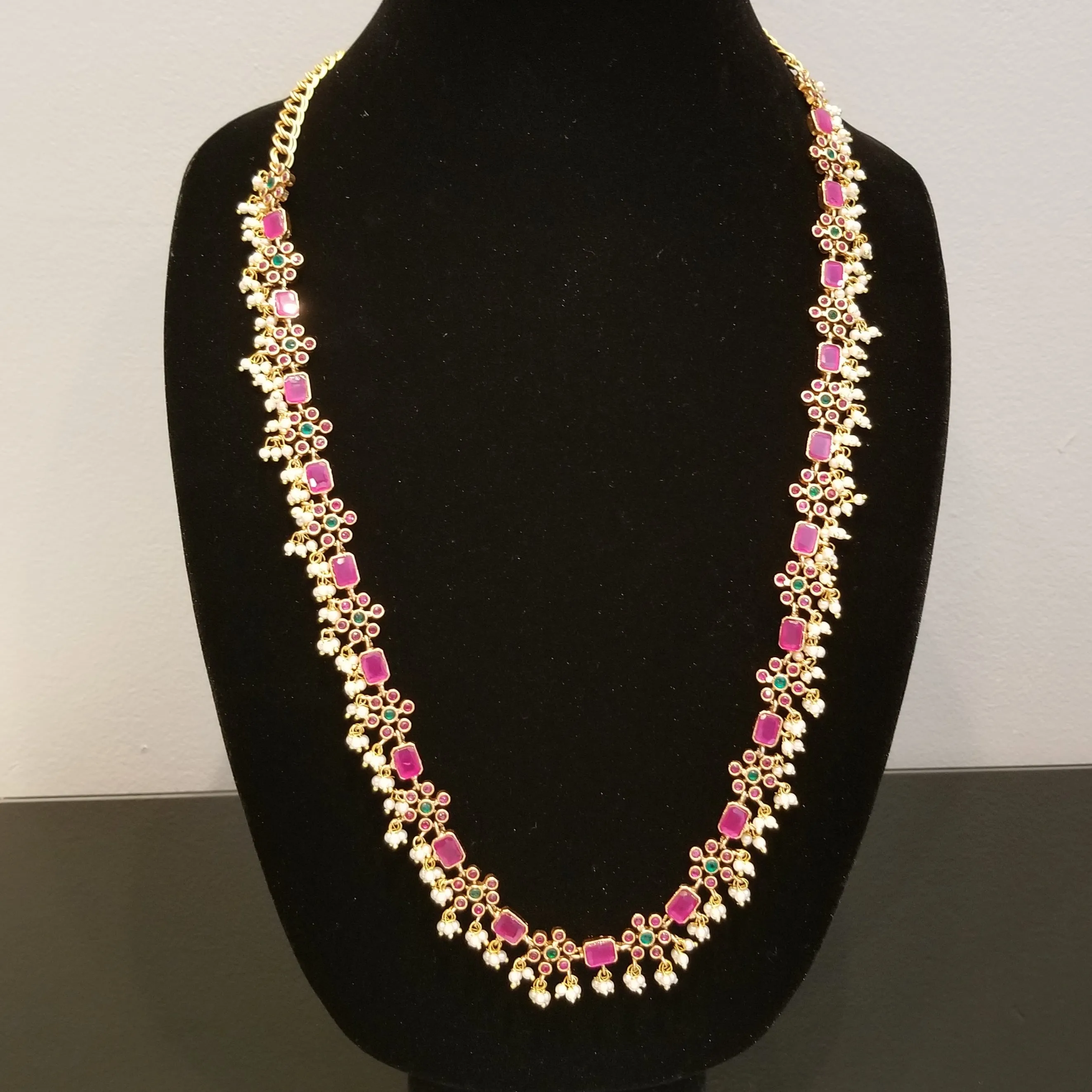 Gold Finish Kemp Stones Hip Chain
