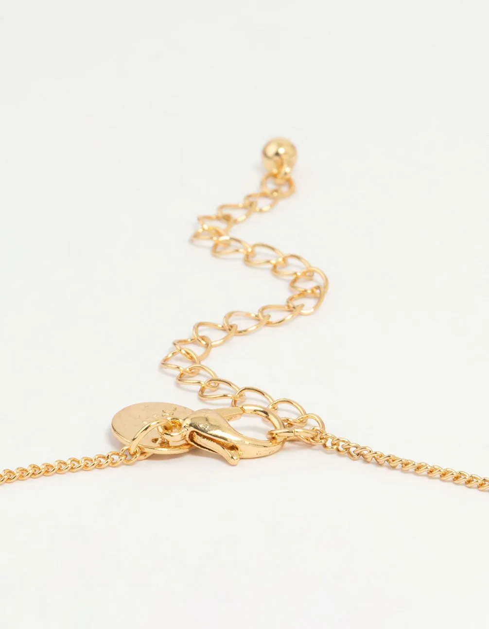 Gold Plated Cubic Zirconia Cross Necklace & Stud Earrings Set