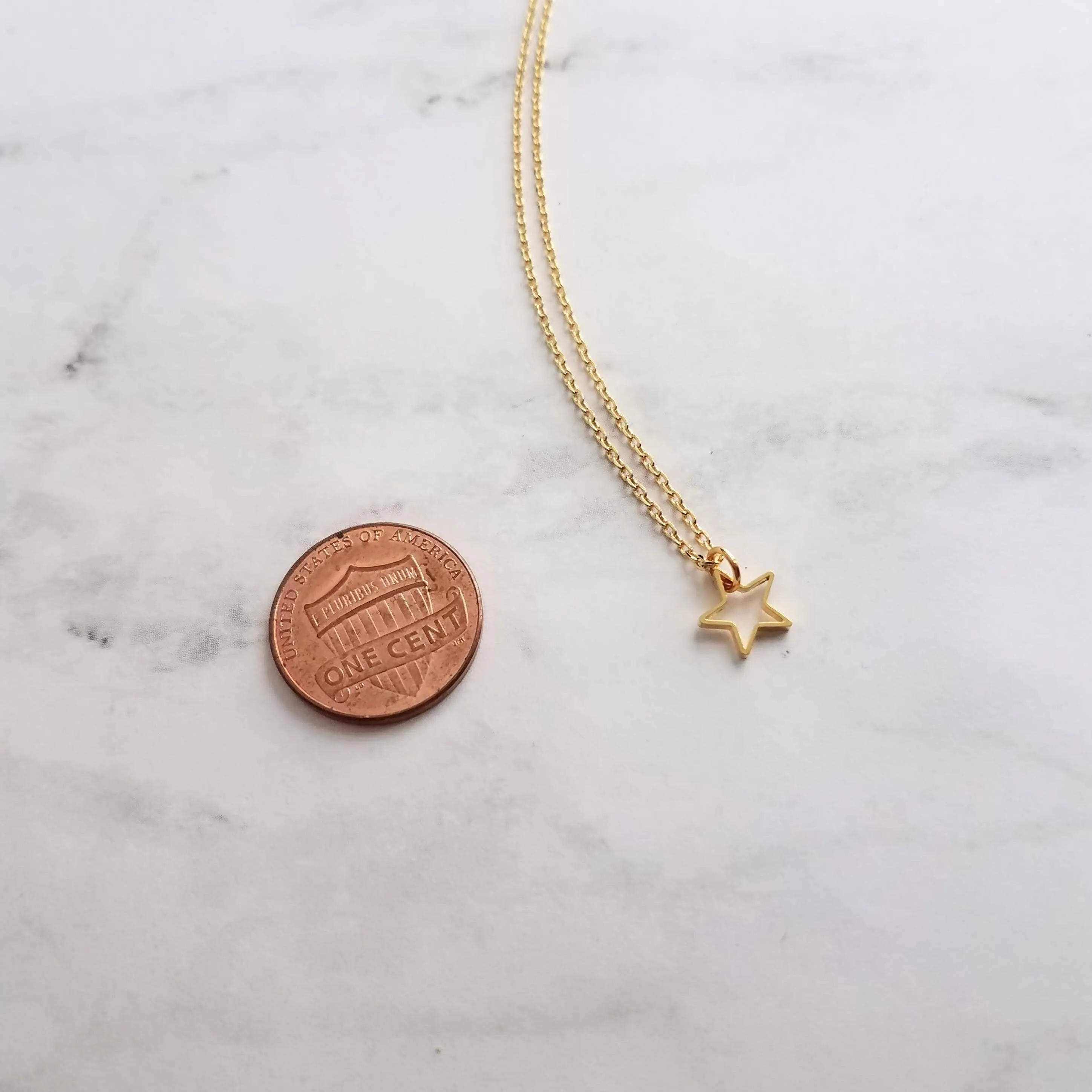 Gold Star Necklace, small star necklace, little star necklace, star outline, open star necklace, star pendant, superstar necklace, golden