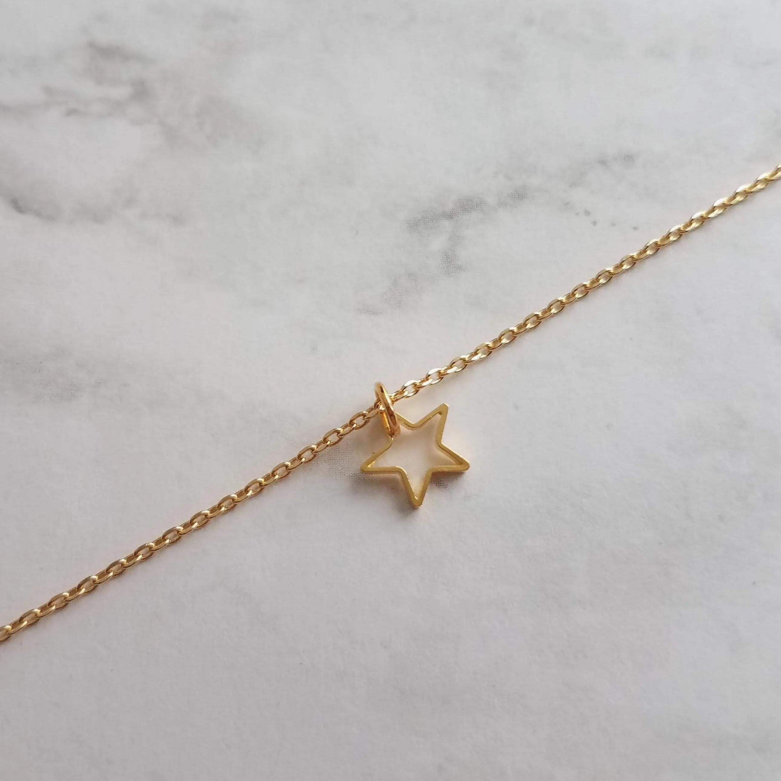 Gold Star Necklace, small star necklace, little star necklace, star outline, open star necklace, star pendant, superstar necklace, golden