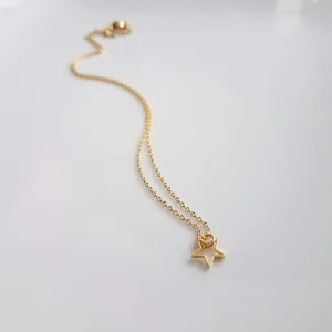 Gold Star Necklace, small star necklace, little star necklace, star outline, open star necklace, star pendant, superstar necklace, golden