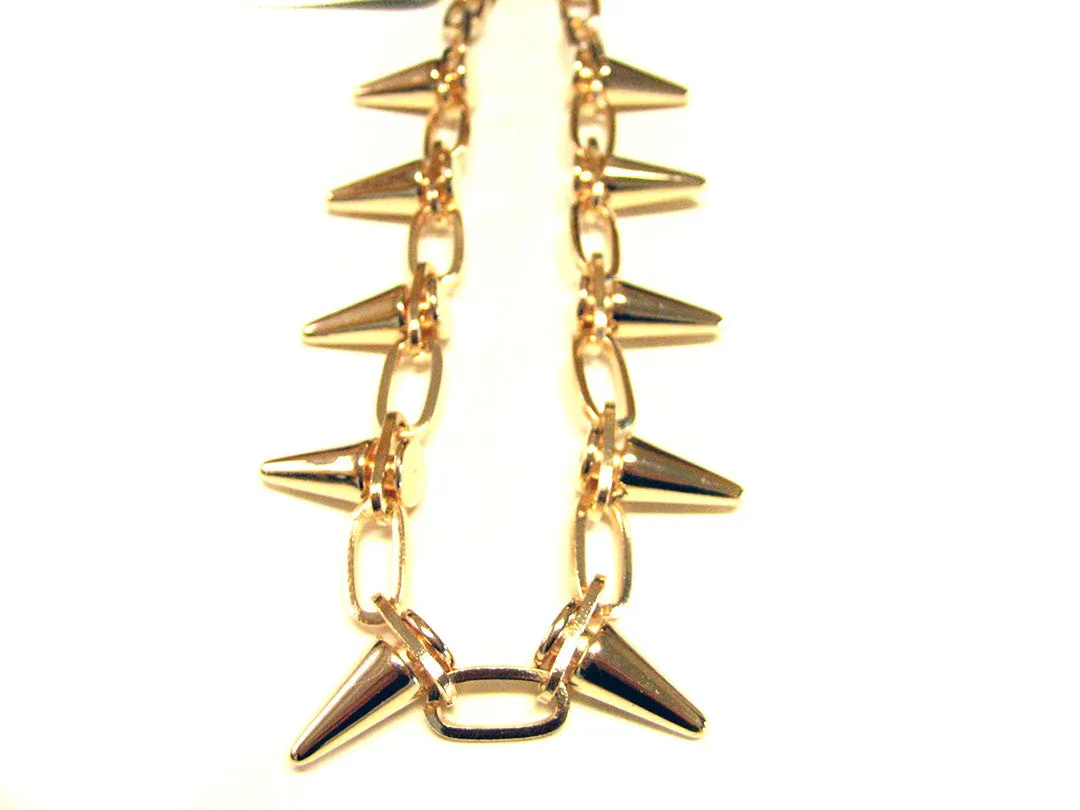 Golden Spike Chain Necklace