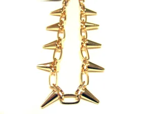 Golden Spike Chain Necklace