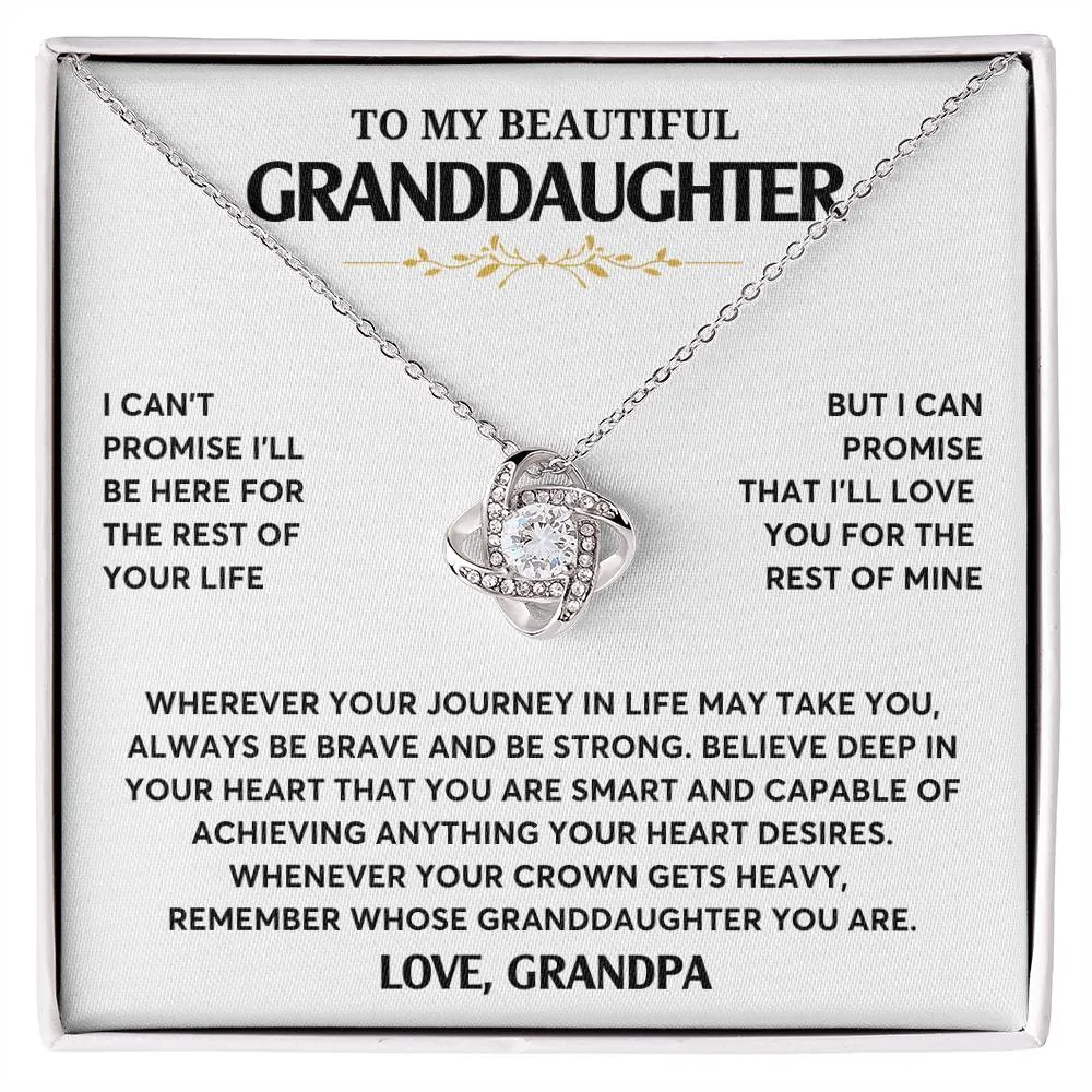 Granddaughter Gift Unusual Gift, Gifts For Granddaughter, To My Granddaughter Necklace, Girls Necklace, Love Knot