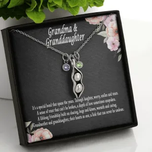 Grandmother Granddaughter Peas In A Pod Necklace V2