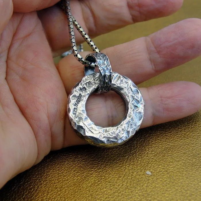 Hadar Designers Roman glass pendant 925 sterling silver handmade (as 507414)