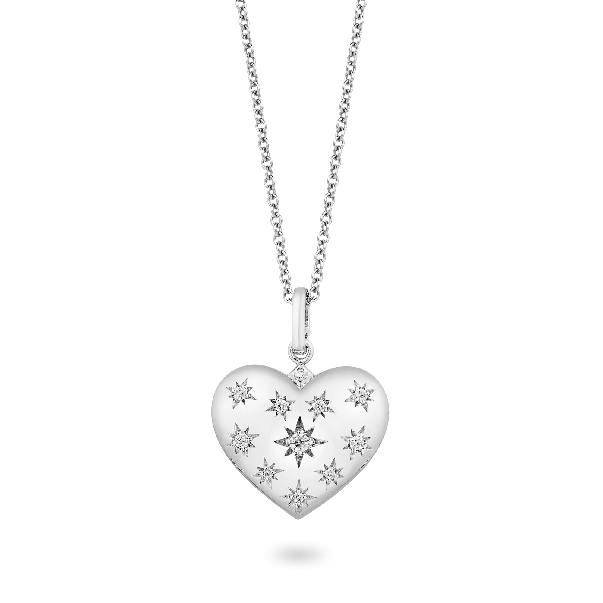 Hallmark Fine Jewelry Superstar Heart Pendant in Sterling Silver with Diamond