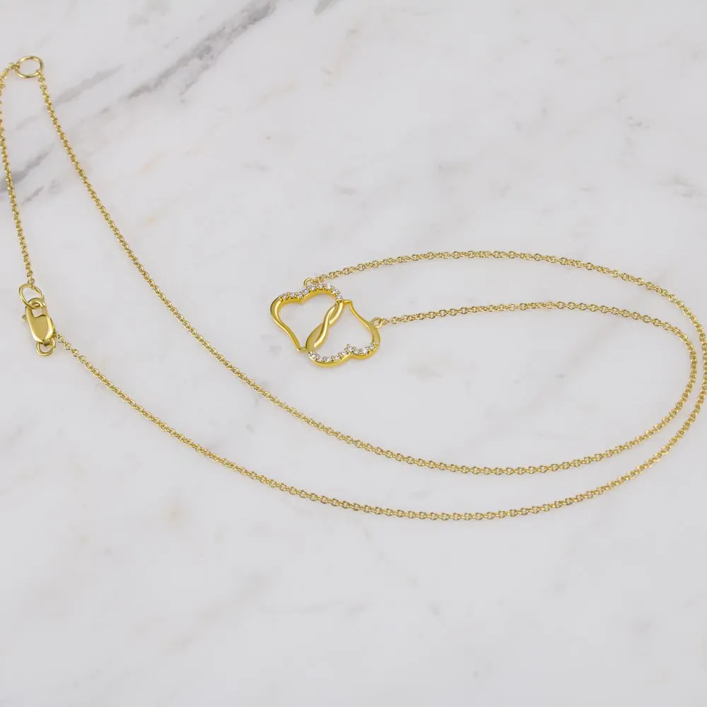 Happy 12th Anniversary Infinity Hearts Necklace