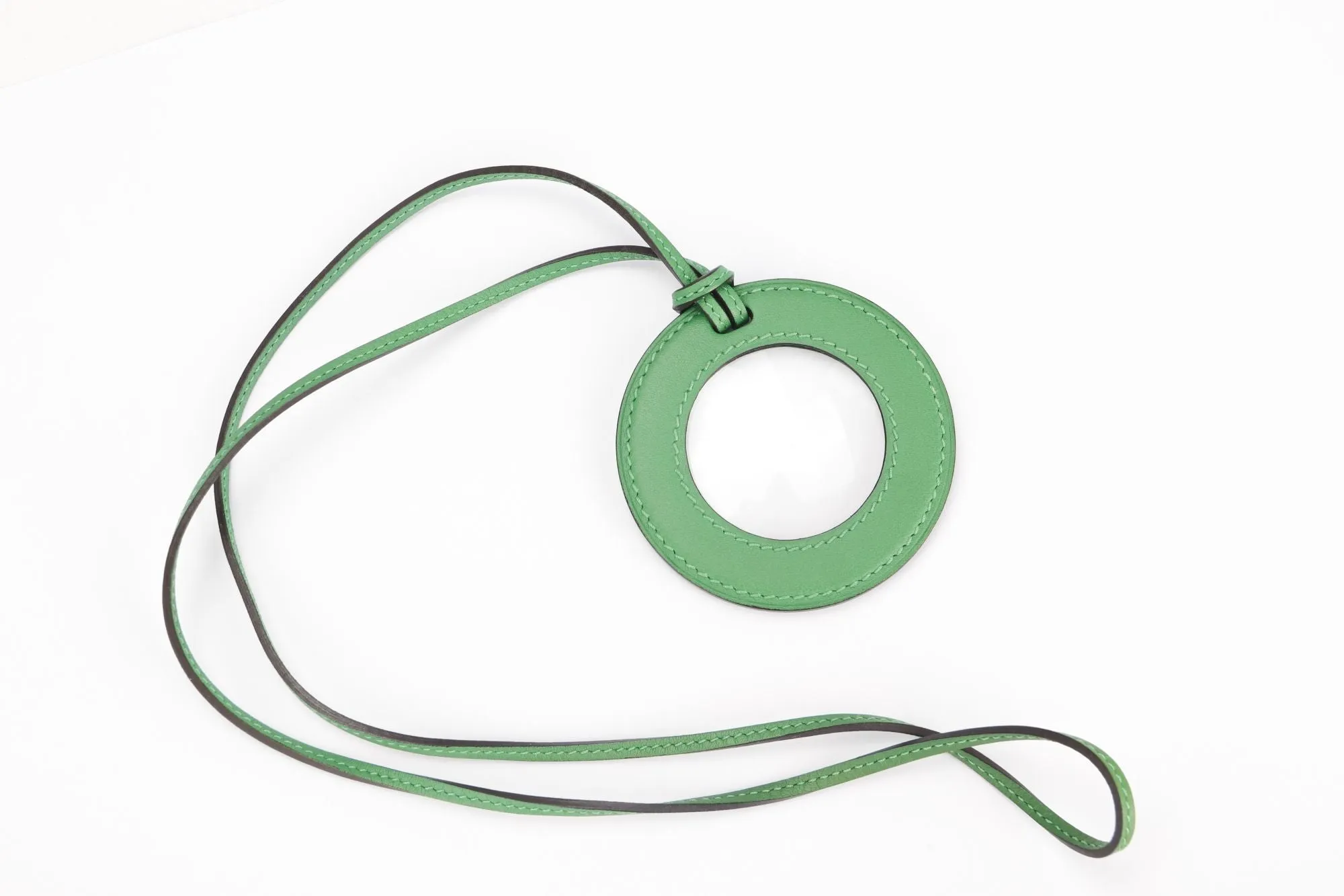 Hermes Green Color Magnifying Glass Necklace