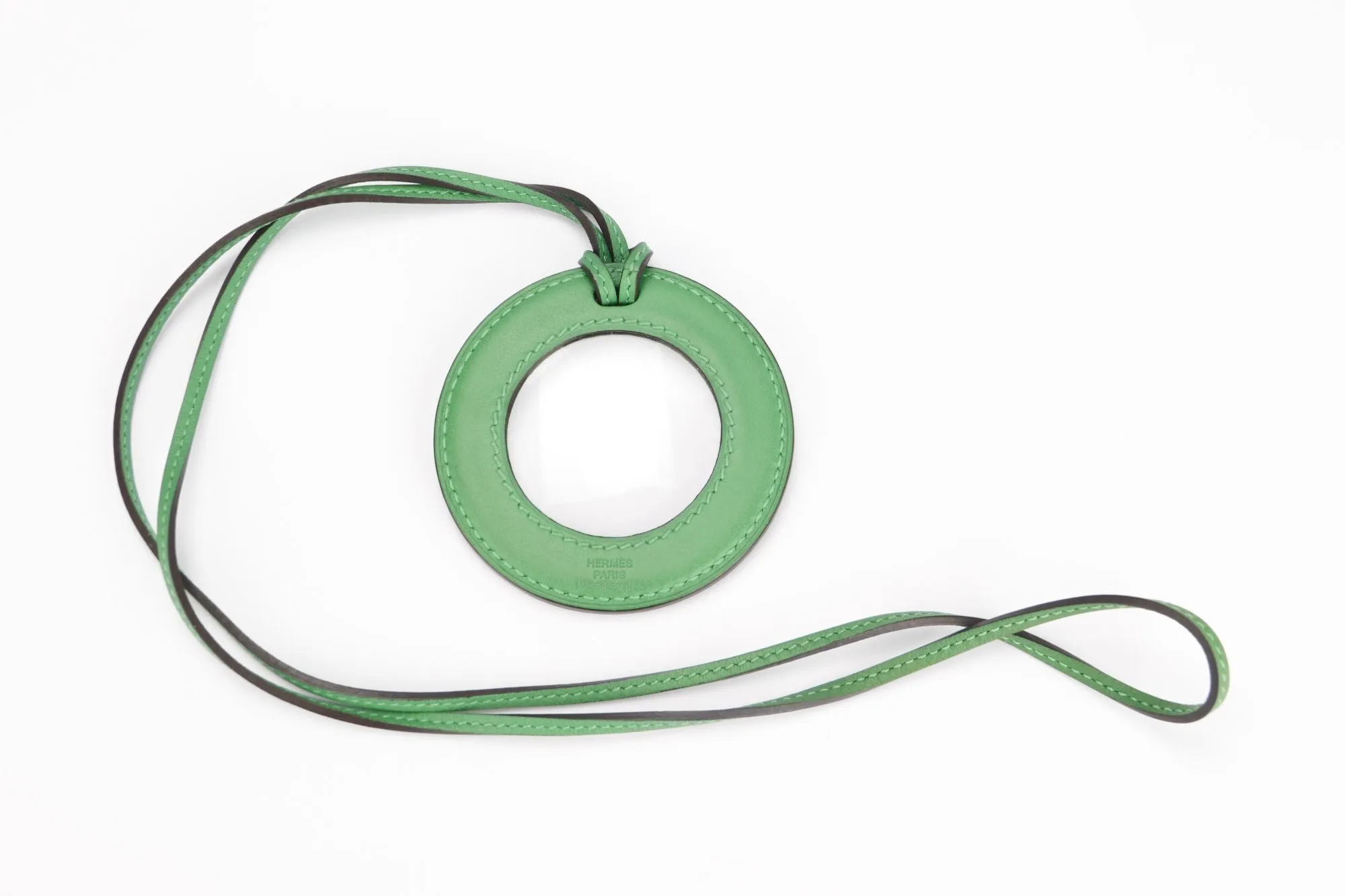Hermes Green Color Magnifying Glass Necklace