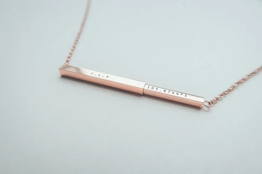 Hidden Message Bar Pendant | Necklace | Personalise