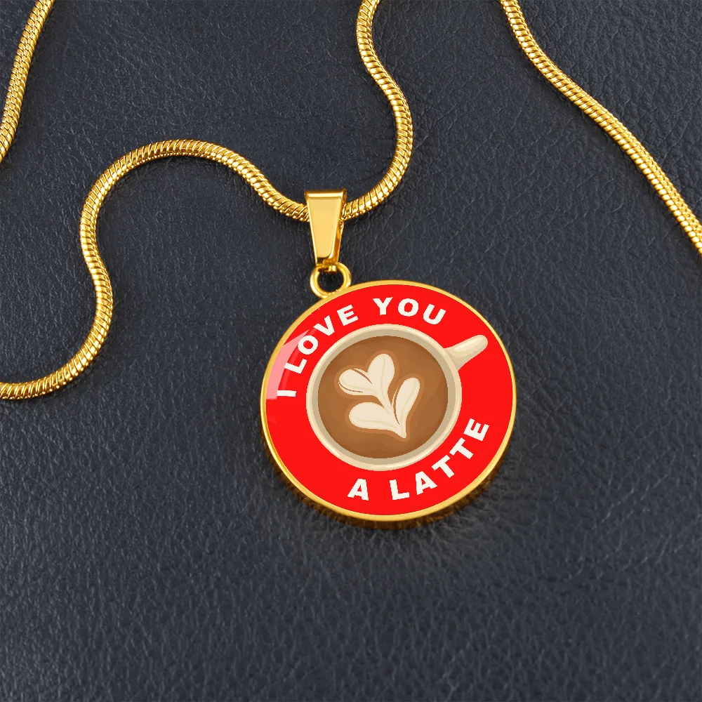 I Love You A Latte Coffee Necklace