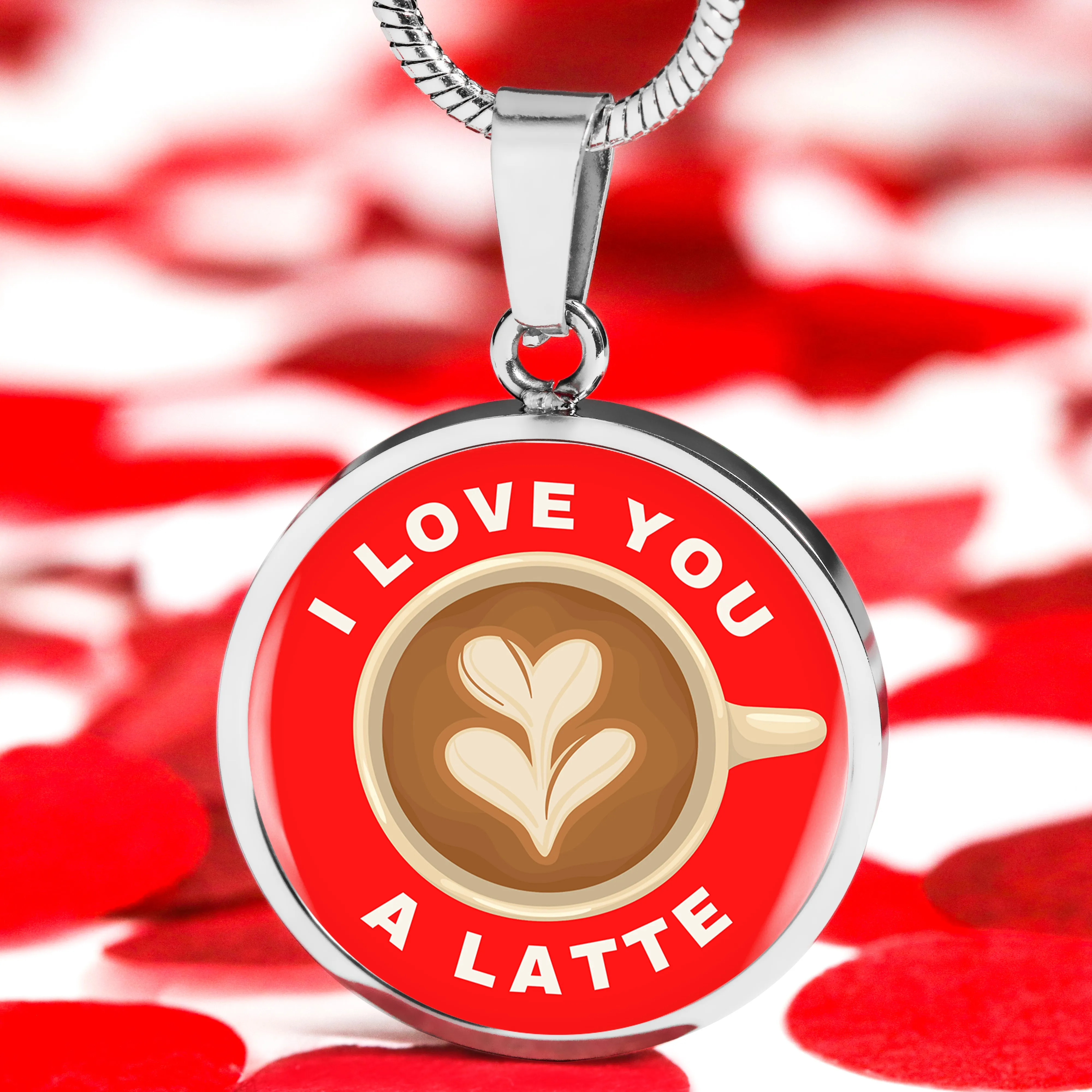 I Love You A Latte Coffee Necklace