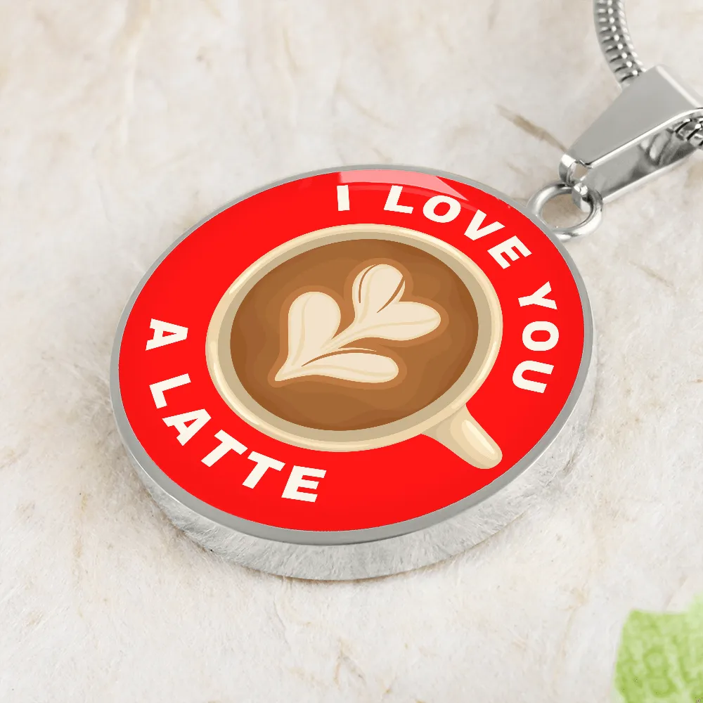 I Love You A Latte Coffee Necklace