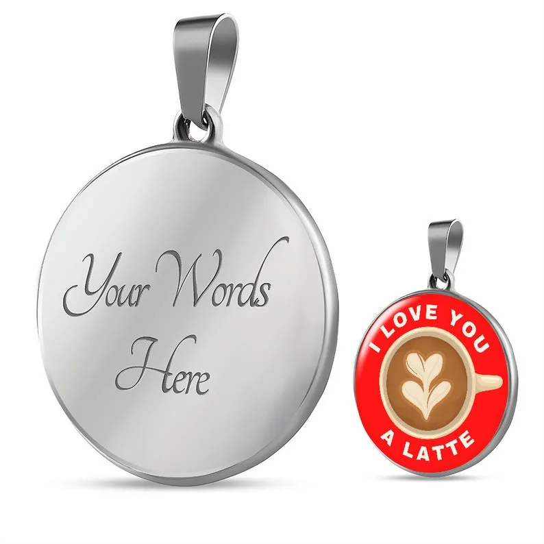 I Love You A Latte Coffee Necklace