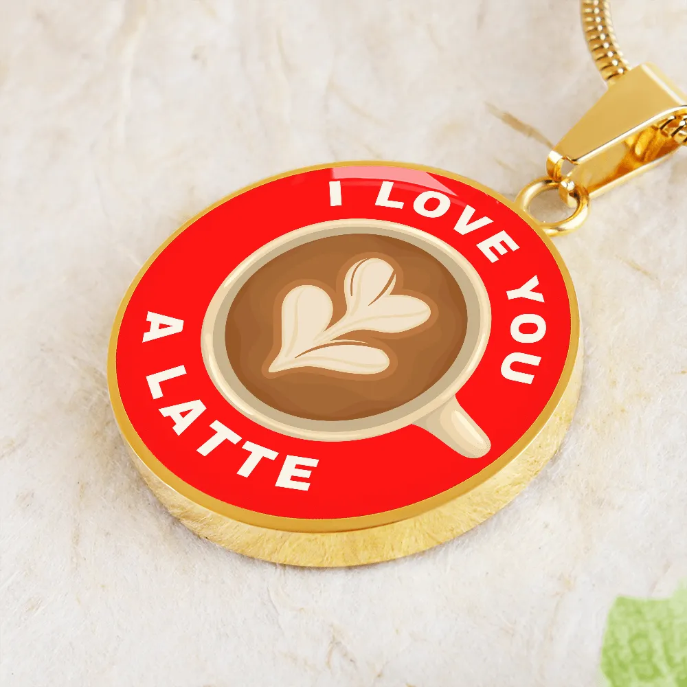 I Love You A Latte Coffee Necklace