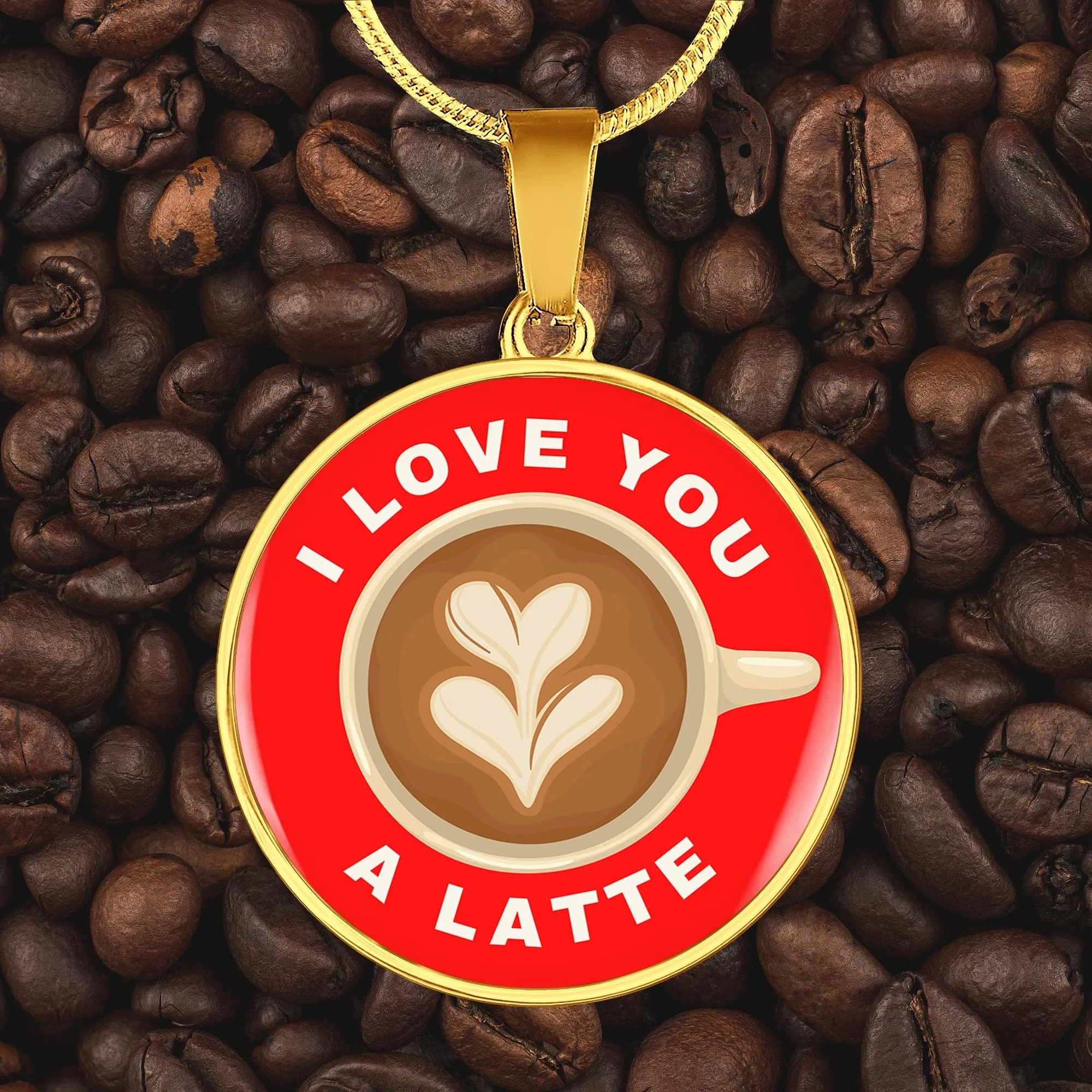 I Love You A Latte Coffee Necklace