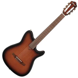 Ibanez FRH10NBSF Electro-Nylon Classical Electric Guitar (Brown Sunburst Flat)