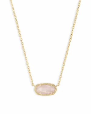 Kendra Scott Elisa Necklace in Rose Quartz on Gold