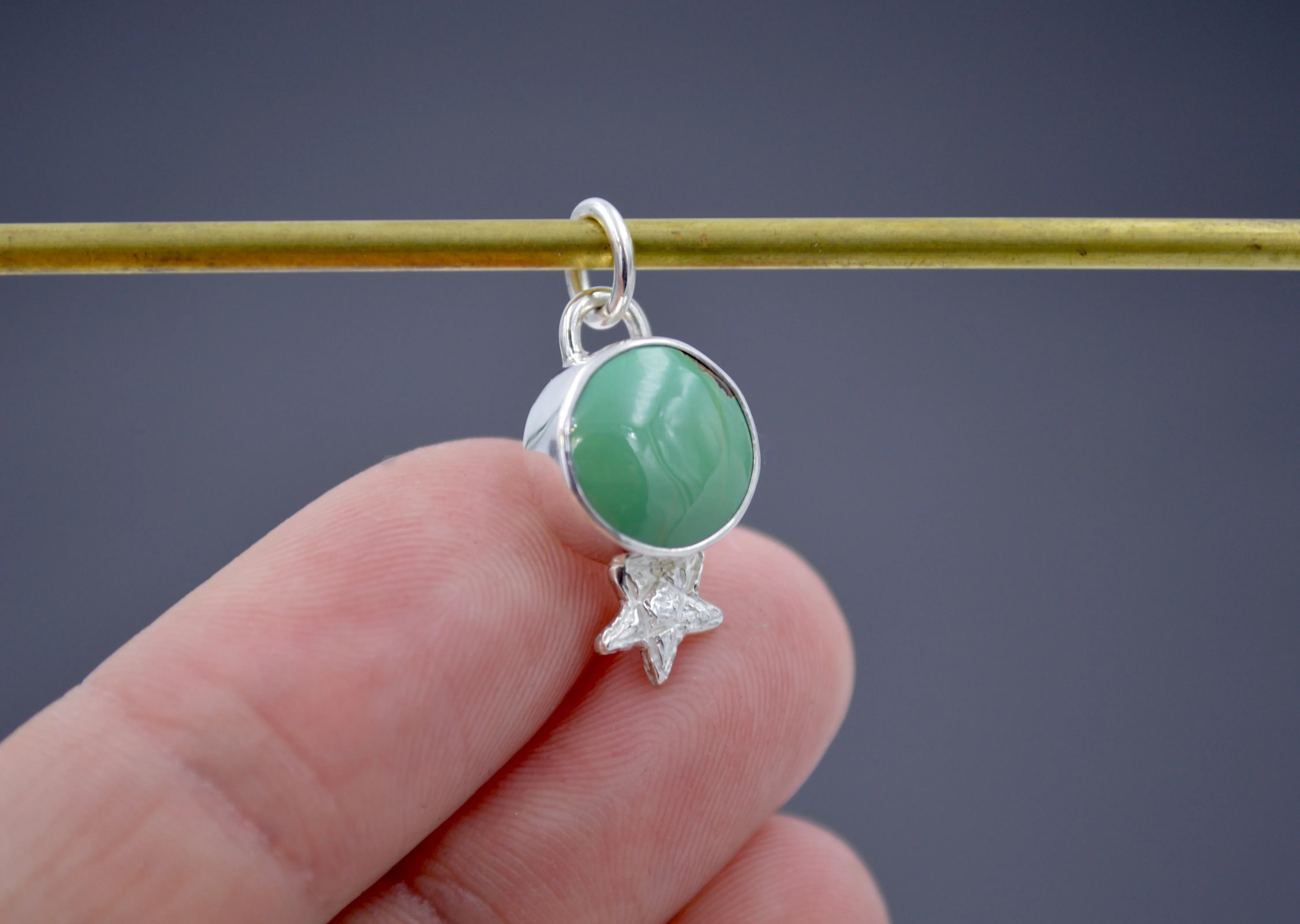 Kingman Turquoise Star Pendant OOAK