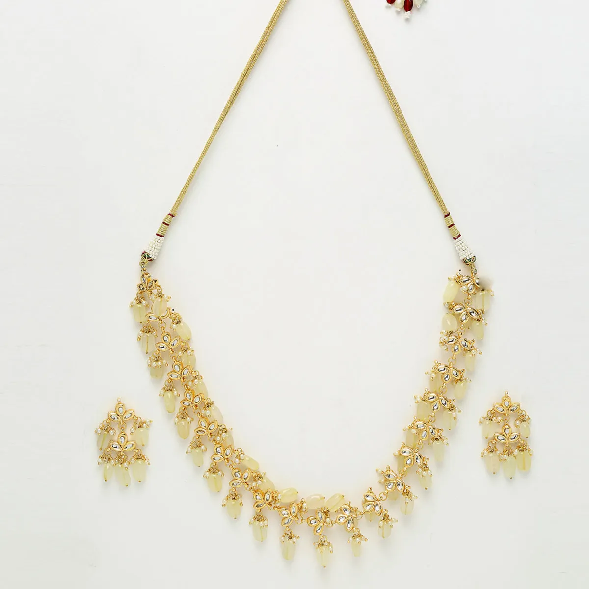 Kundan Necklace With Earrings and Precious Stone