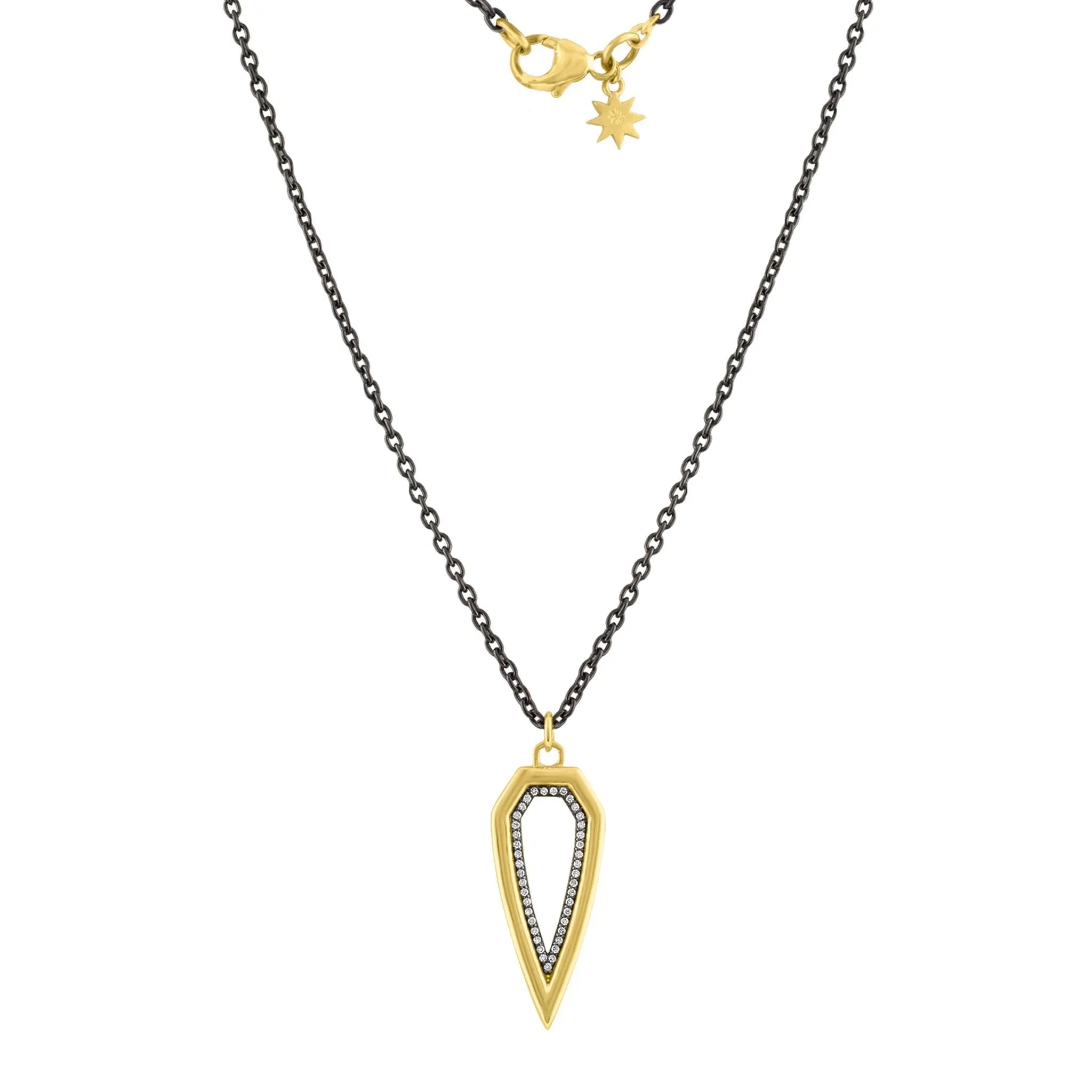 Large Pave Shield Necklace