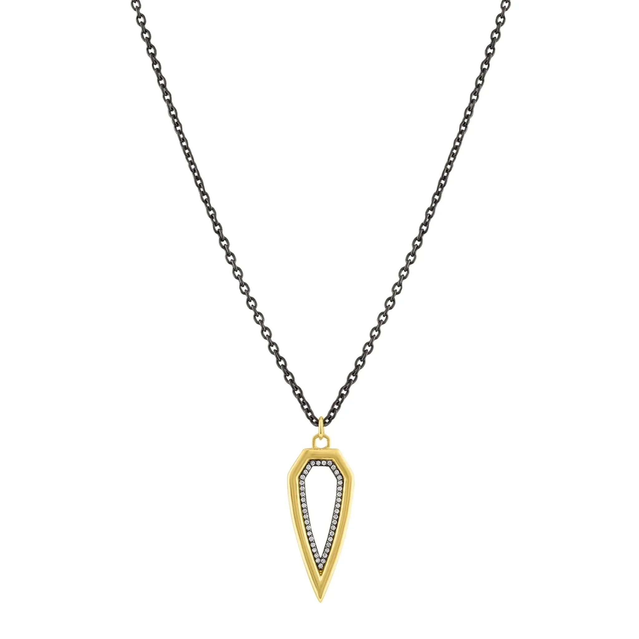 Large Pave Shield Necklace