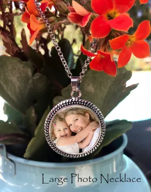 LARGE Photo Pendant, Photo necklace, Custom Photo Jewelry, Personalized Keepsake Jewelry, Your photo on a necklace, custom photo necklace