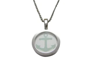 Light Turquoise Nautical Anchor Design Pendant Necklace