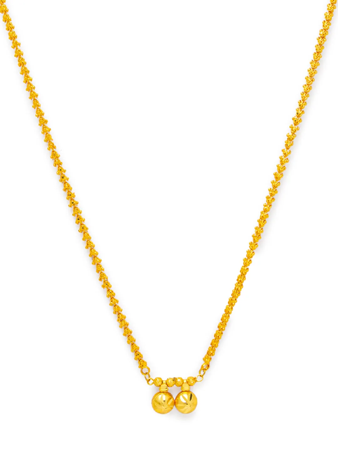 Long Chain Necklace Designs Gold Plated Floral Designs Chain with Vati Pendant Necklace (37 Inches)