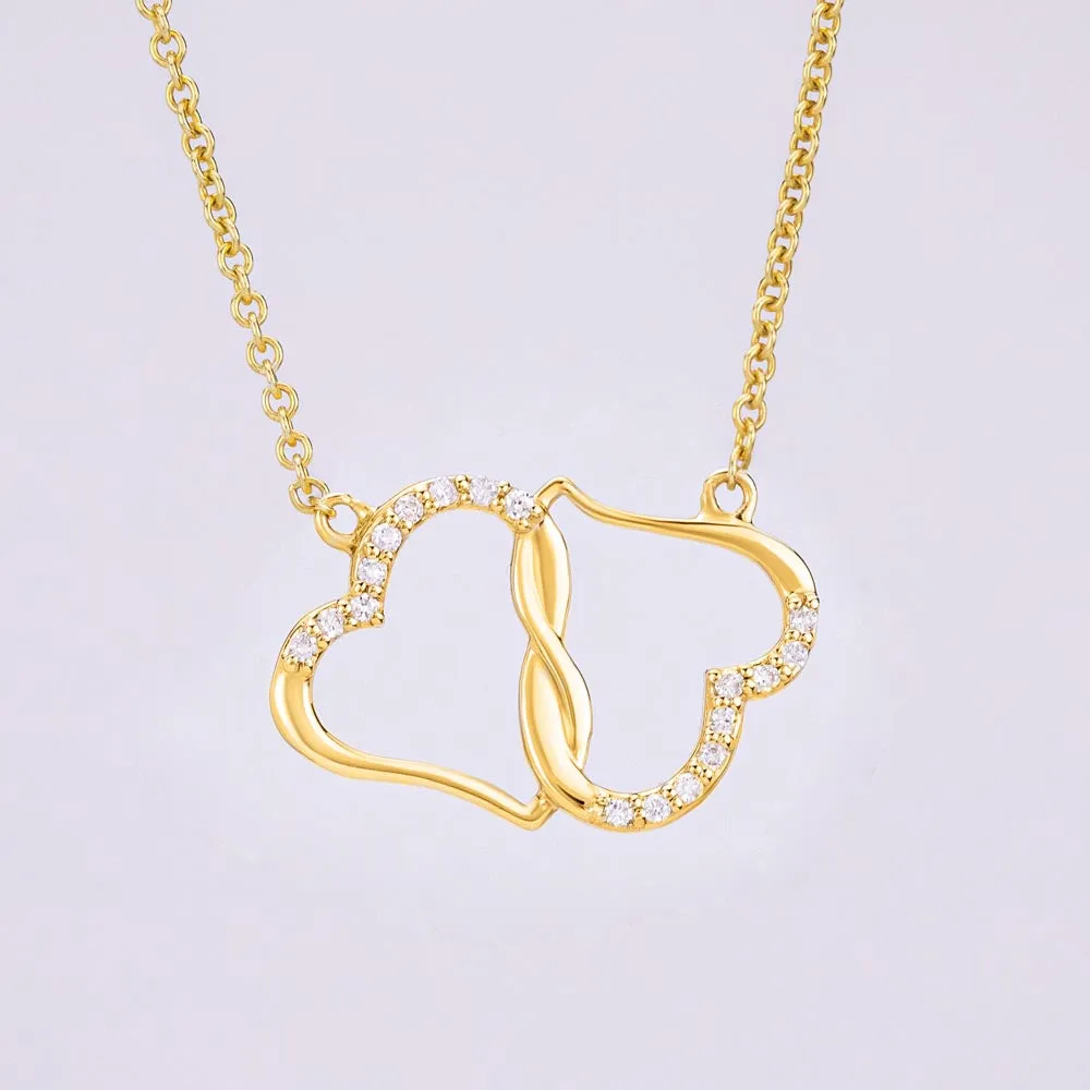 Love more than you know-Everlasting Love Gold Hearts Necklace for Daughter