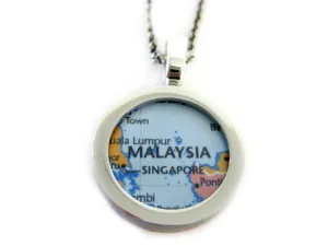 Malaysia Map Pendant Necklace