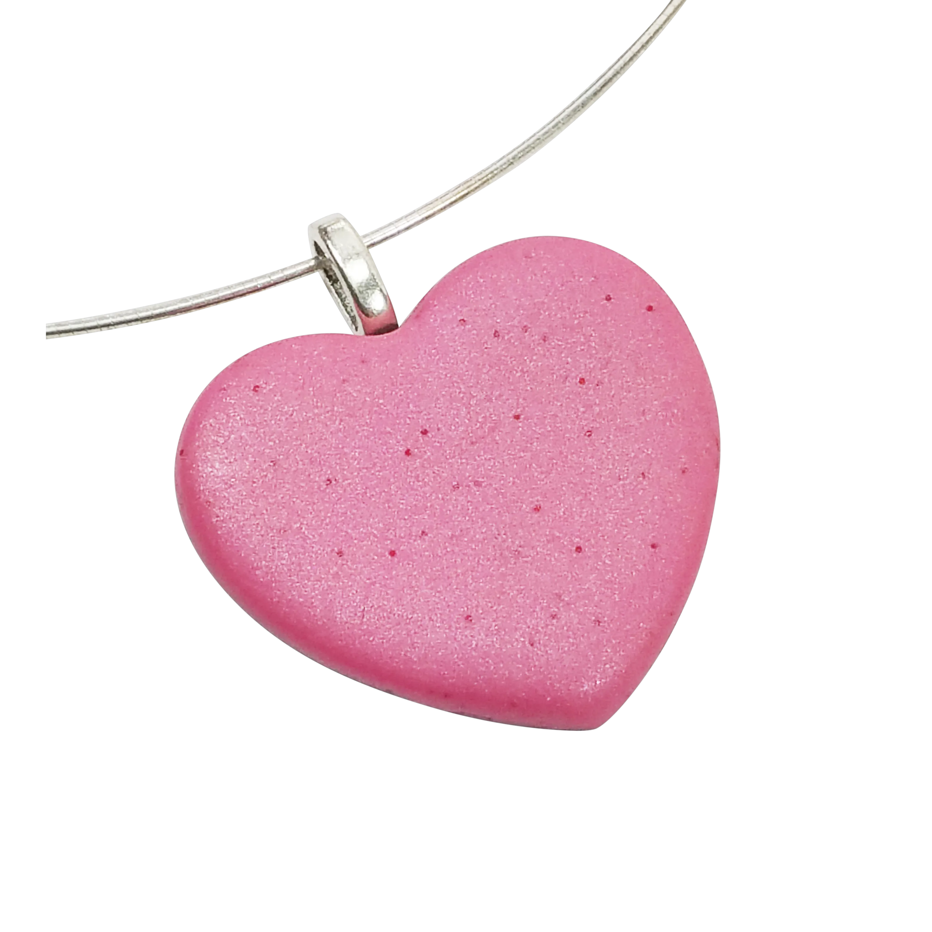 Matte Pink Heart Pendant - X-Large