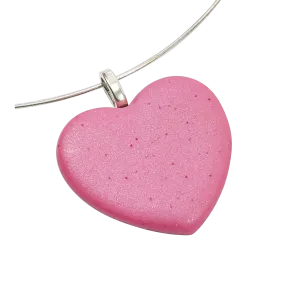 Matte Pink Heart Pendant - X-Large