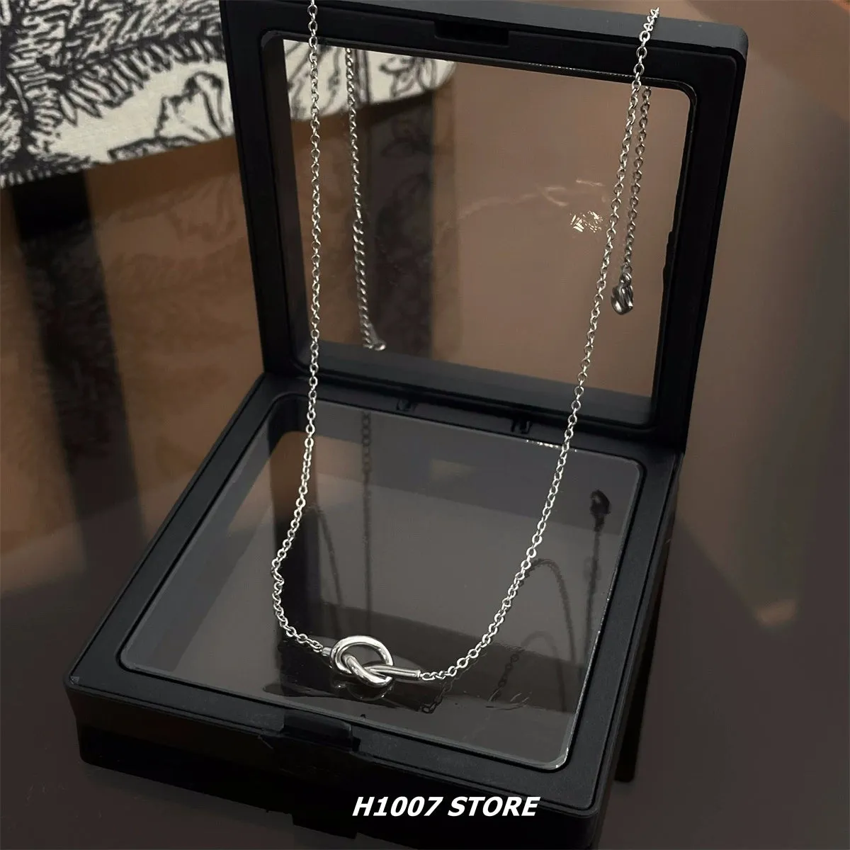 Metal Knot Pendant Necklace