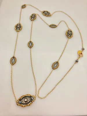 Miguel Ases Swarovski and Miyuki Multi-Station Necklace