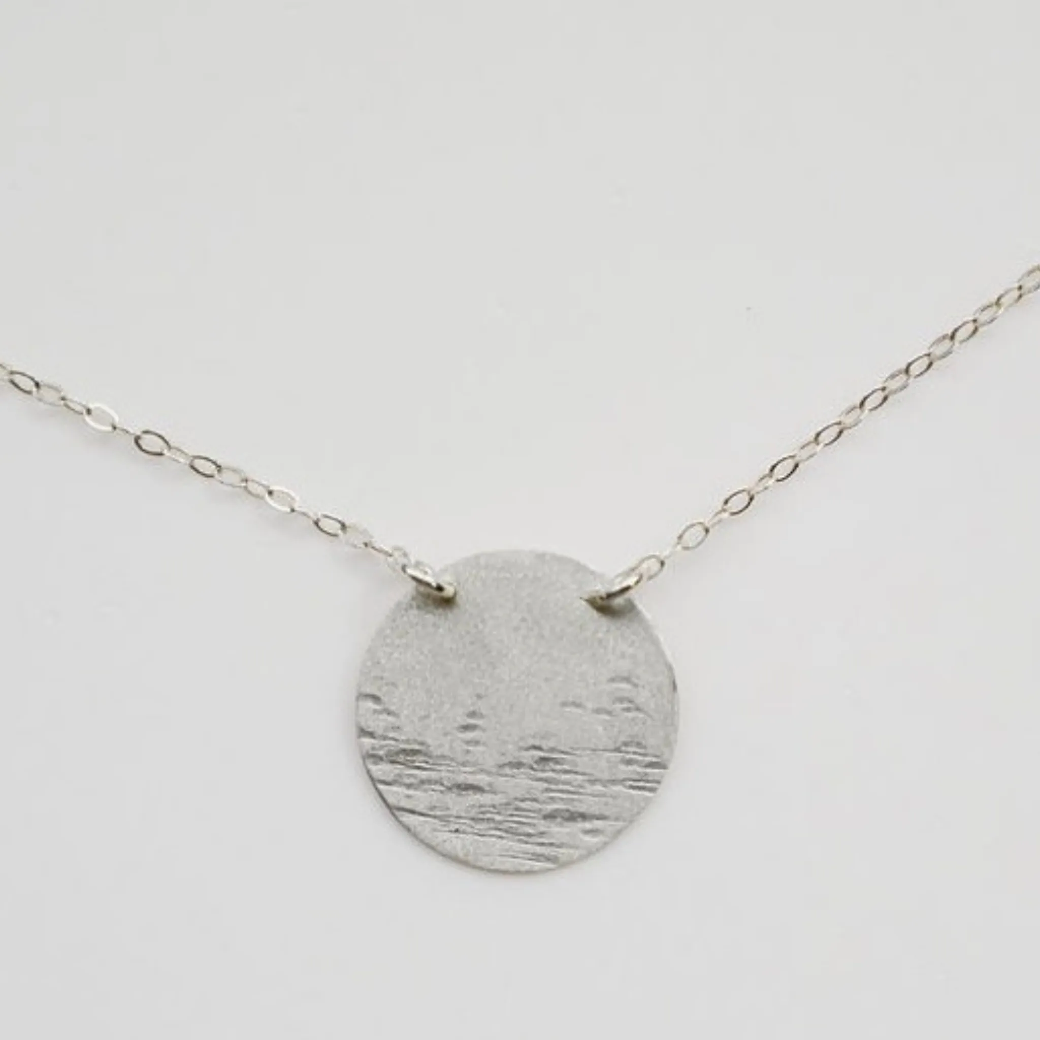Moon Over Water Silver Necklace