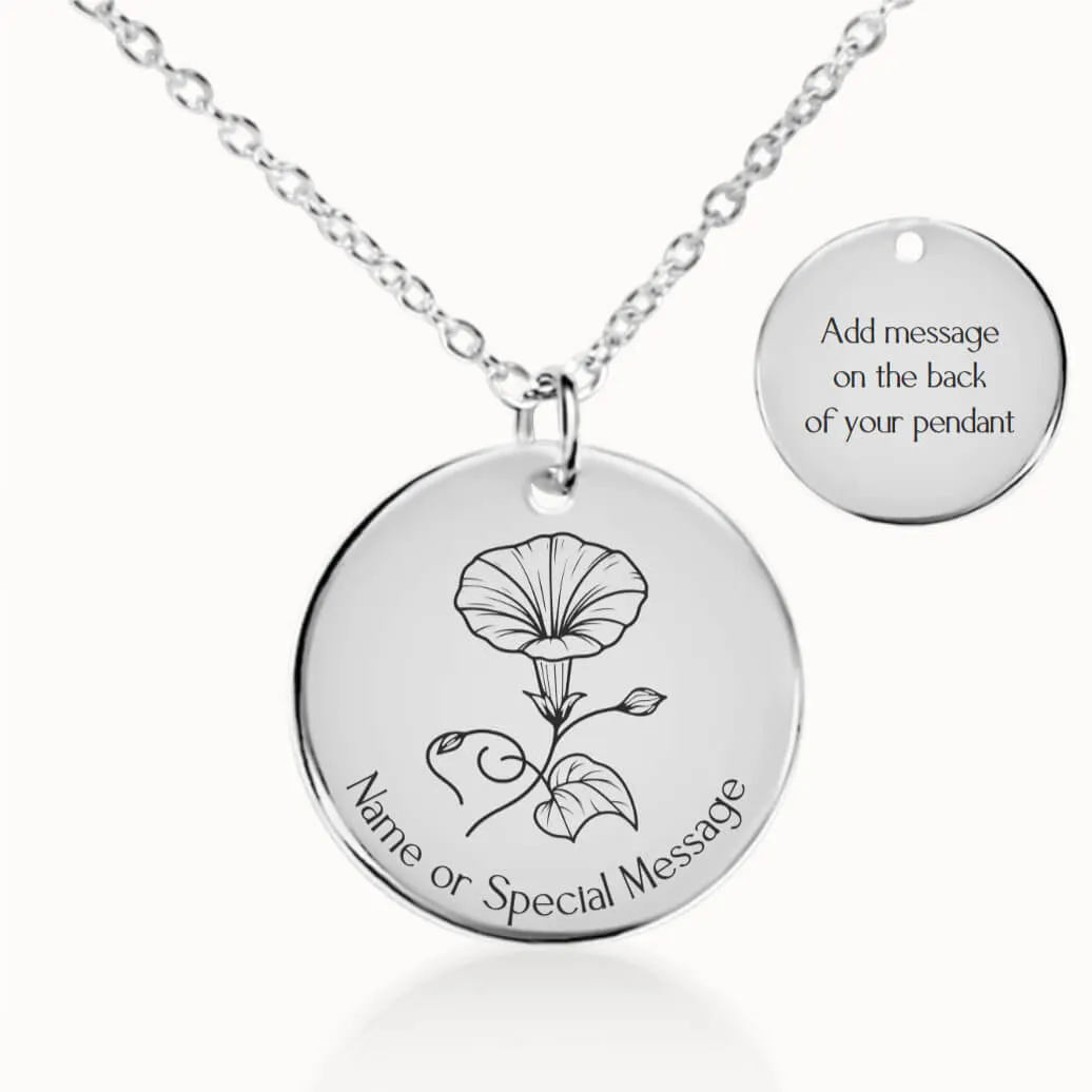 Morning Glory Birth Flower Necklace