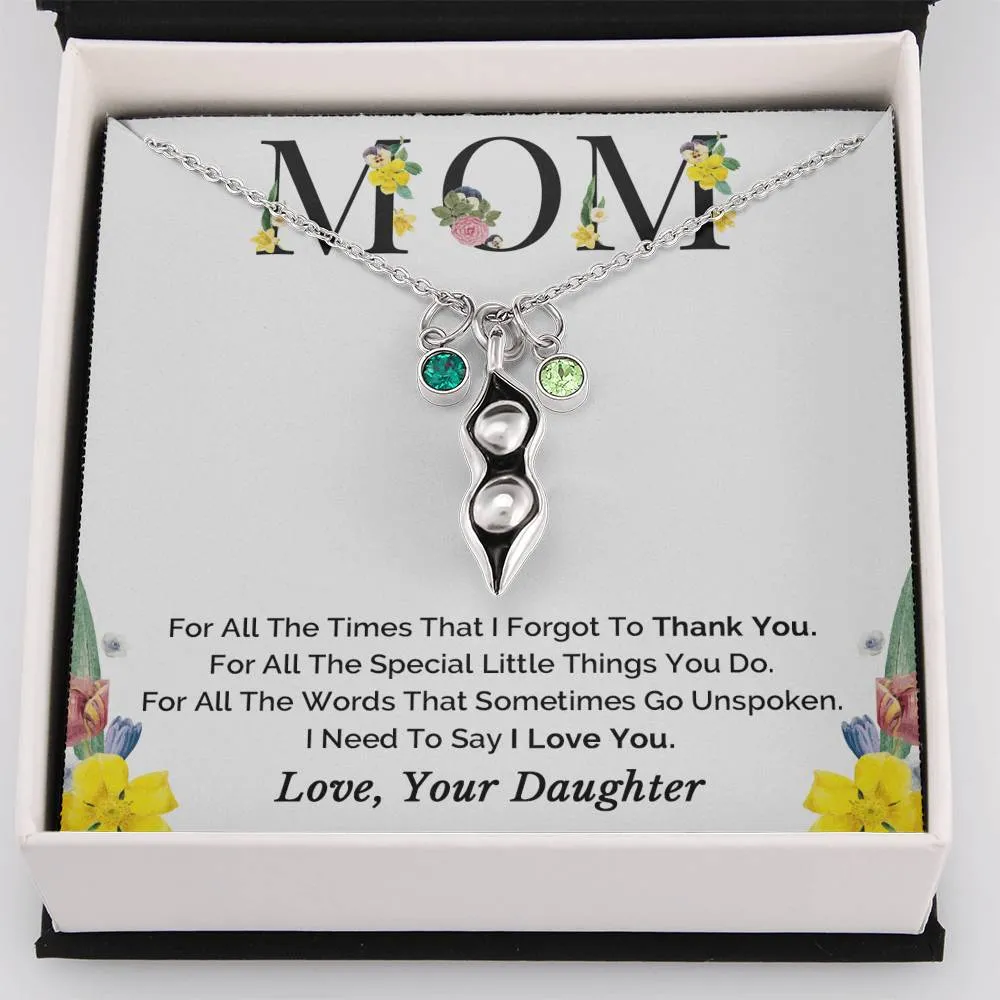 Mother's Day Gift, Mom Necklace, Gift for Mom, Mother Daughter Necklace, Mom Gift From Daughter, Pea Pod Necklace