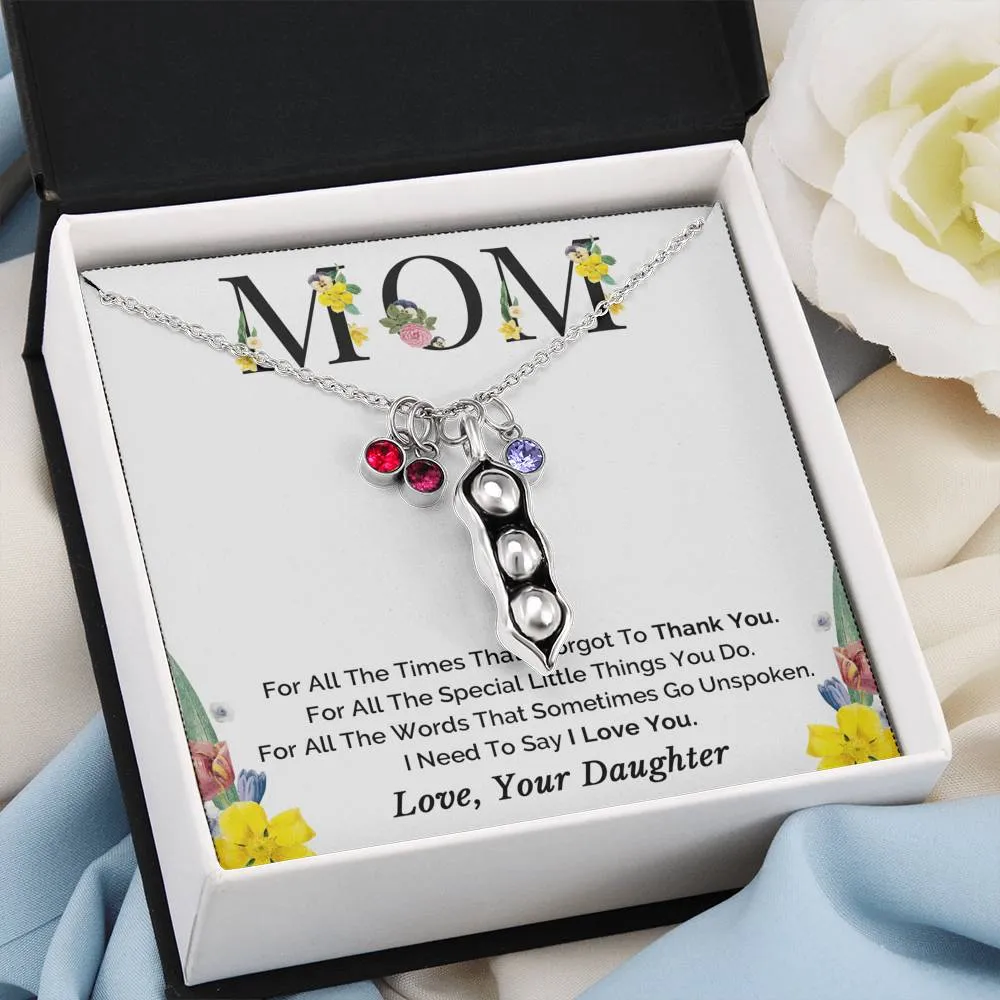 Mother's Day Gift, Mom Necklace, Gift for Mom, Mother Daughter Necklace, Mom Gift From Daughter, Pea Pod Necklace