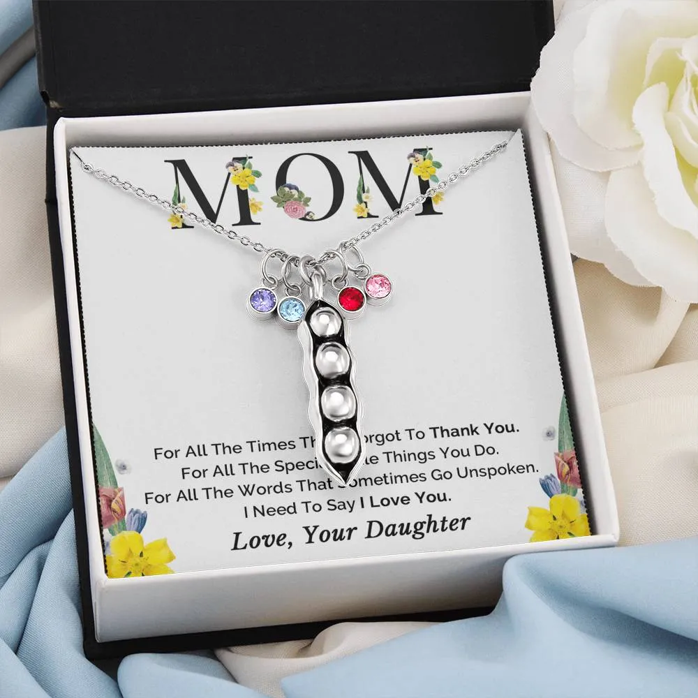 Mother's Day Gift, Mom Necklace, Gift for Mom, Mother Daughter Necklace, Mom Gift From Daughter, Pea Pod Necklace