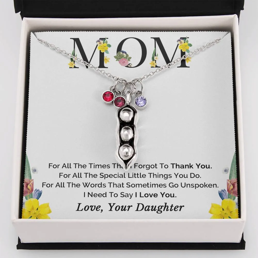 Mother's Day Gift, Mom Necklace, Gift for Mom, Mother Daughter Necklace, Mom Gift From Daughter, Pea Pod Necklace