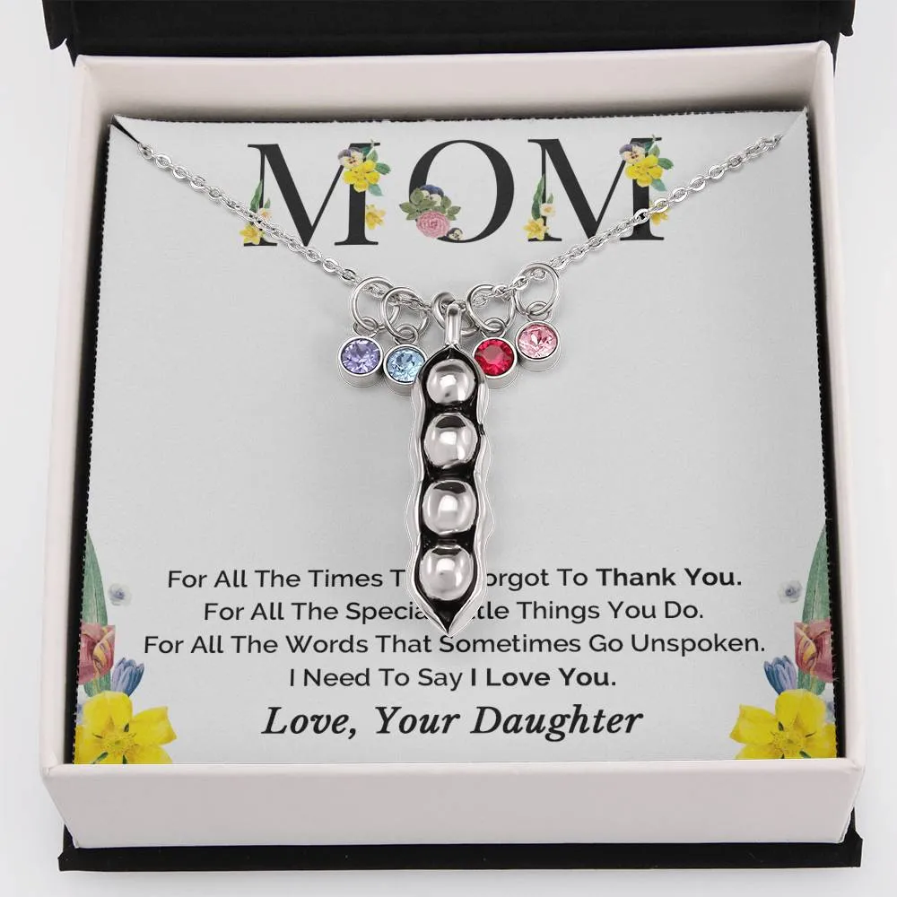 Mother's Day Gift, Mom Necklace, Gift for Mom, Mother Daughter Necklace, Mom Gift From Daughter, Pea Pod Necklace