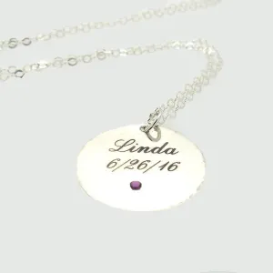 Name Birthstone Necklace