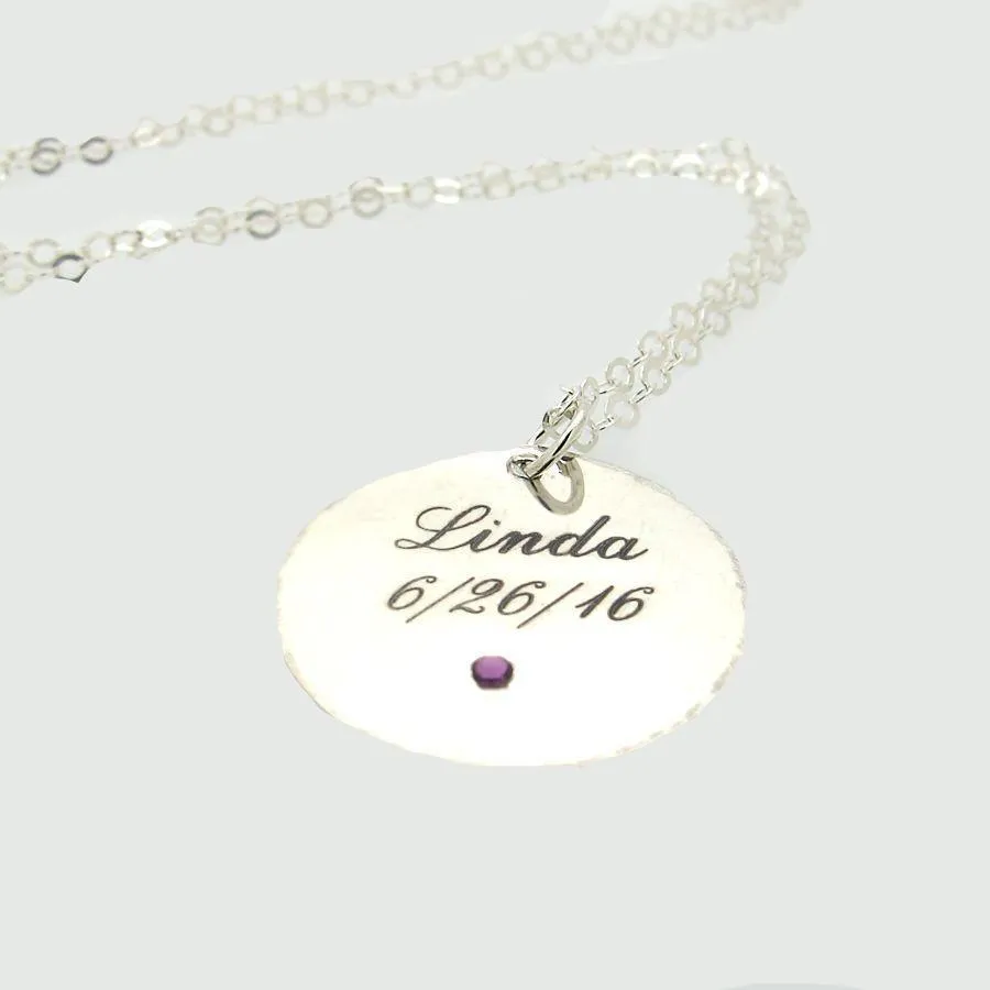 Name Birthstone Necklace