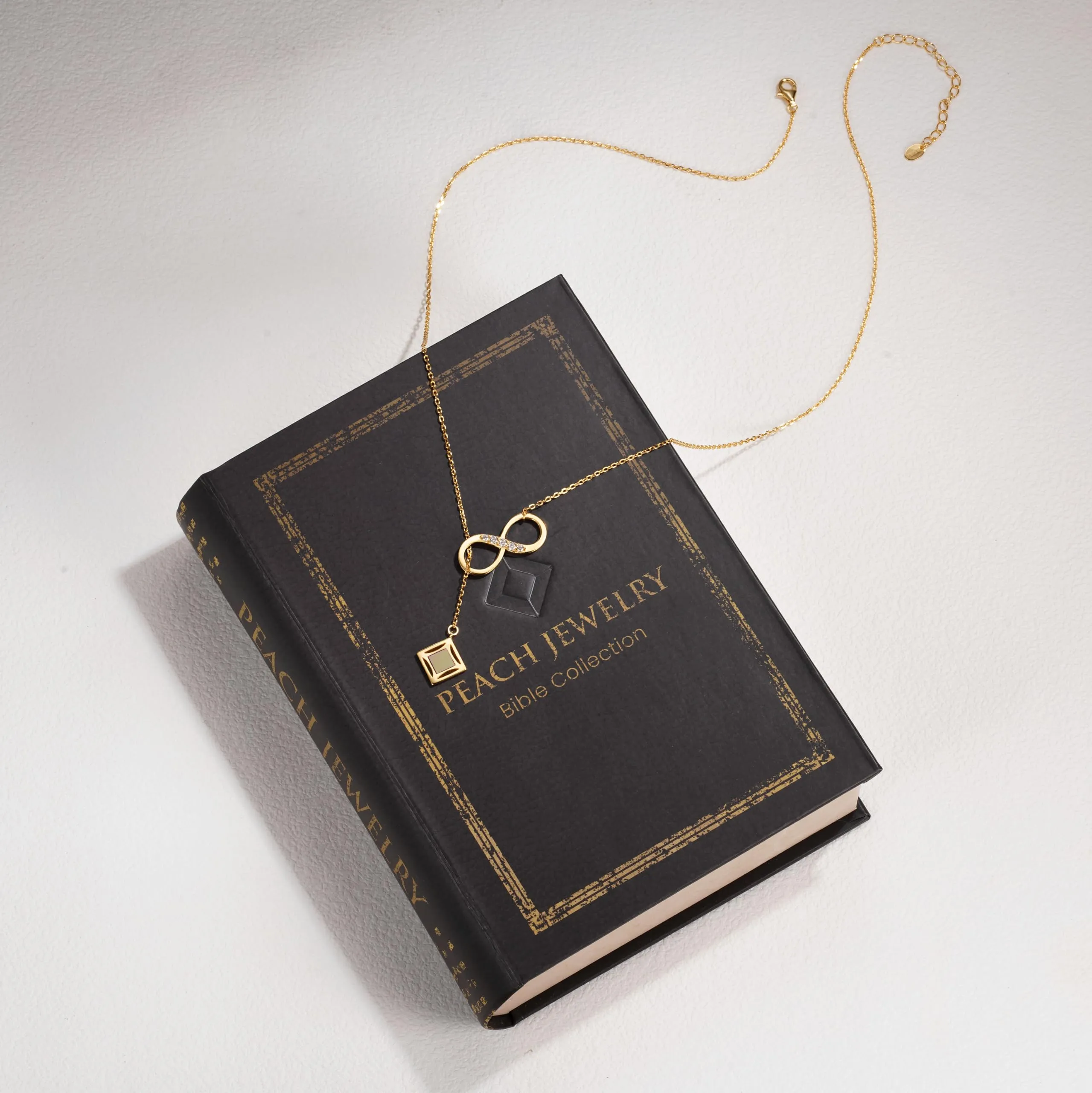 Nano Bible Infinity Necklace for Women – 18k Gold Plated Sterling Silver with Entire Holy KJV New Testament Engraved Pendant for Her – Religious Christian Jewelry Christmas Gift for Wife or Girlfriend