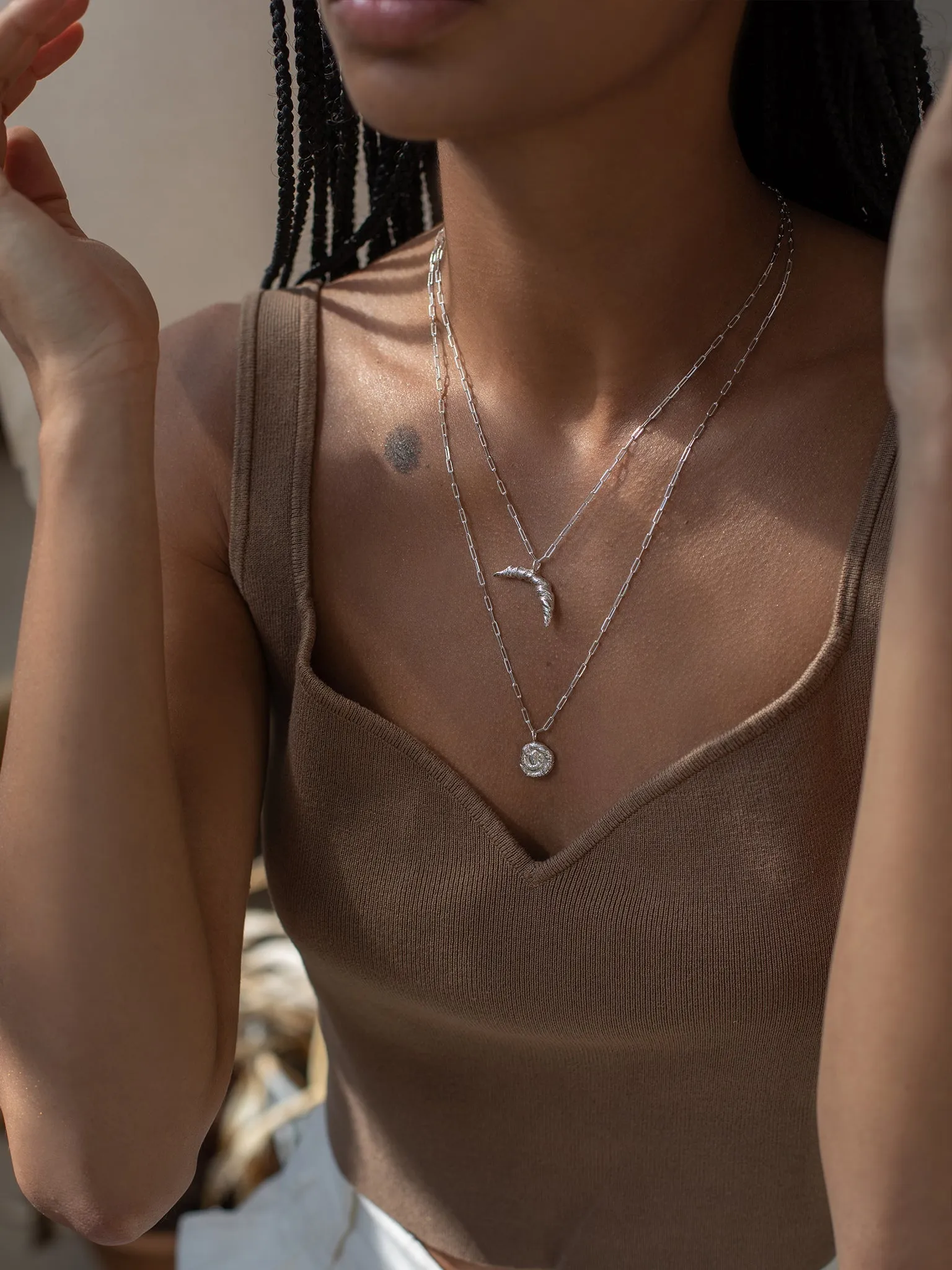 Nautilus Pendant Necklace - Silver