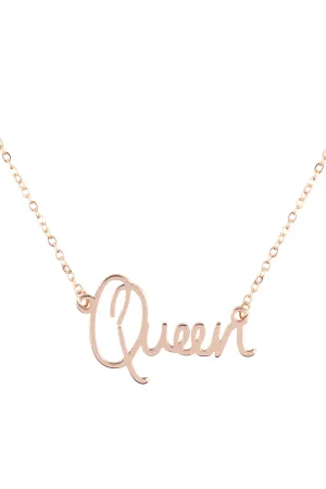 ONB712QU - "QUEEN" PERSONALIZED CHARM PENDANT LONG NECKLACE