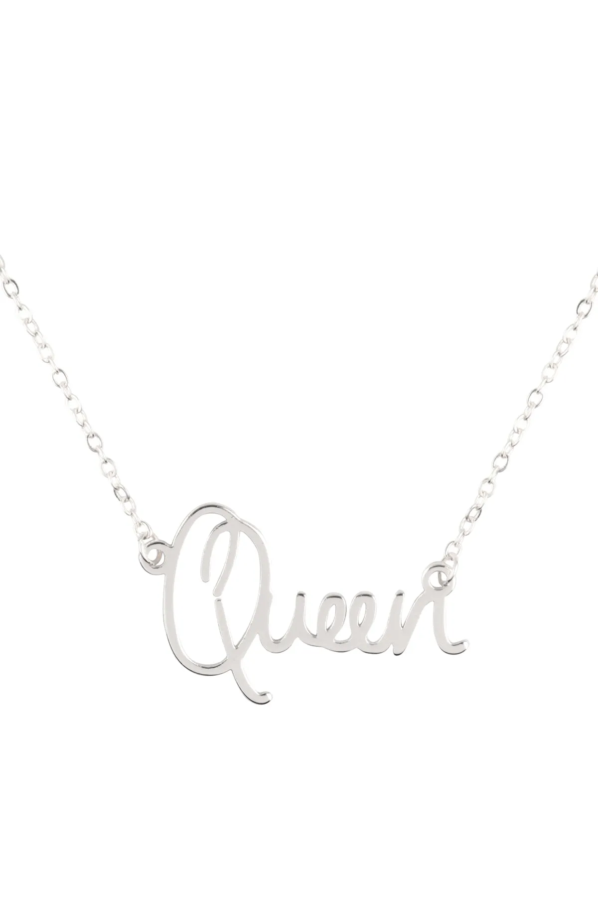 ONB712QU - "QUEEN" PERSONALIZED CHARM PENDANT LONG NECKLACE